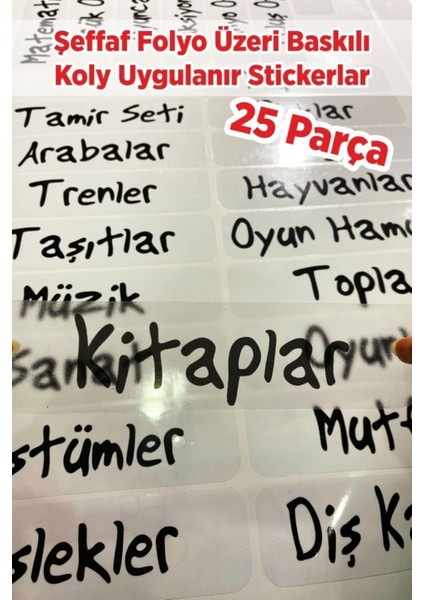 Oyuncak Kutusu Etiket Stickerı-Organizer-Siyah modelleri