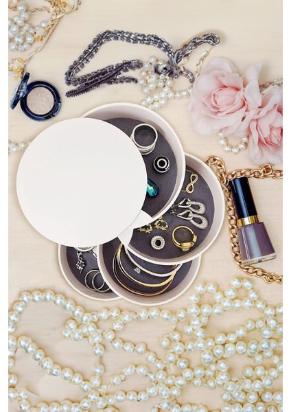 Beyaz Çok Katlı Takı Düzenleyici, Şık ve Pratik Organize Edici, 2 Parça fırsatları