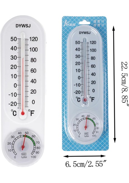Powermaster PM-24665 Sıcaklık Nem Ölçer Analog Termometre -20 +50 Derece Arası Ölçüm Ev Duvar Tipi
