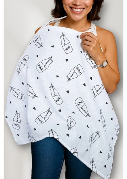 Beyaz Müslin Emzirme Önlüğü