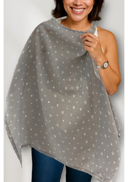 Gri Müslin Emzirme Önlüğü