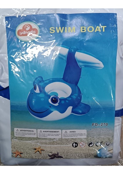 Gölgelik Li Balık Kano Bot Bebek Flotörü 1-4 Yaş