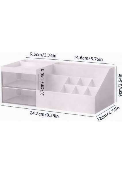 İki Çekmeceli Modern Makyaj Organizatörü, şık ve pratik kullanım için tasarlandı. fiyatları