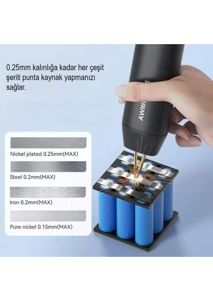 Awithz H1 Dc 5V Nokta Punta Kaynak Makinesi Taşınabilir El Tipi Pil Punto Kaynak Aleti Cihazı