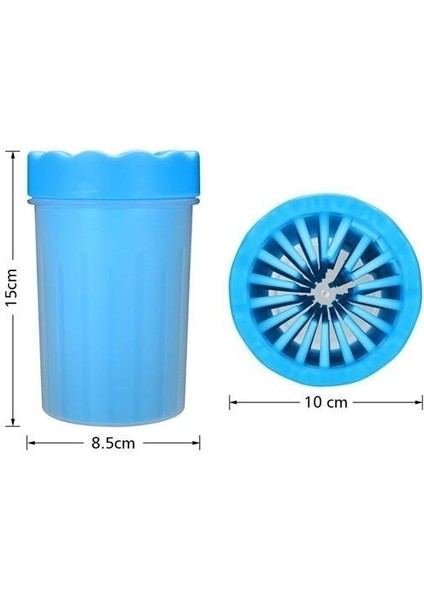 Buffer® Silikon Jel Fırçalı Kedi Köpek Pati Ayak Yıkama Temizleme Kovası (Küçük)