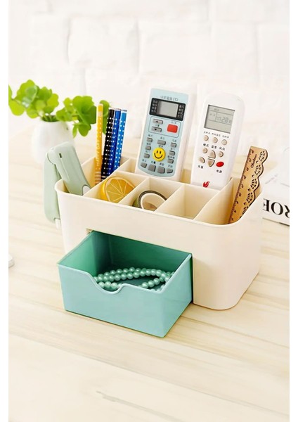 Yeşil 2'li 7 Bölmeli Mini Çekmeceli Takı ve Makyaj Organizeri modelleri