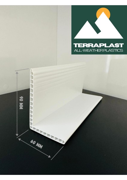 Plastik Köşebent L Profil | Pakette 4 Adet | 60 x 90 mm | Çift Cidar- Yüksek Dayanım