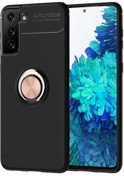 Galaxy S21 Plus Kılıf Tstk Ravel Silikon Kapak-Siyah-Rose Gold