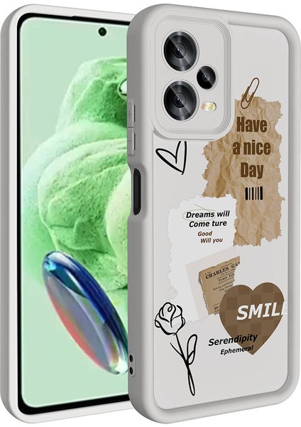Xiaomi Redmi Note 12 5g Kılıf Kamera Korumalı Baskılı Arka Yüzey Tstk Klas Kapak-Açık Kahve modelleri