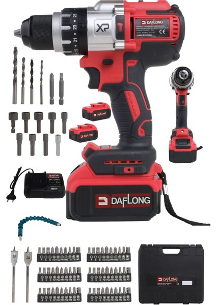 21V 3000 Mah 13 mm Kömürsüz 84 Parça Hediyeli 10 Pilli Şarjlı Matkap