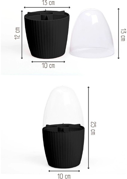 İki Parçalı 7 Bölmeli Kapaklı Makyaj Düzenleyici, Antrasit Gri Plastik, Şık ve Kullanışlı modelleri