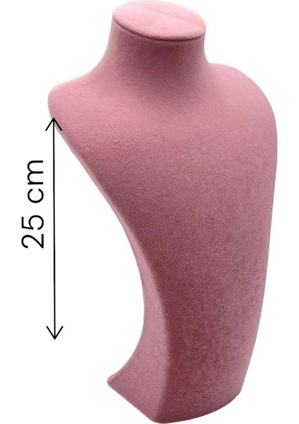25 cm Pembe Kadife Takı ve Kolye Standı, şık ve kullanışlı tasarım
