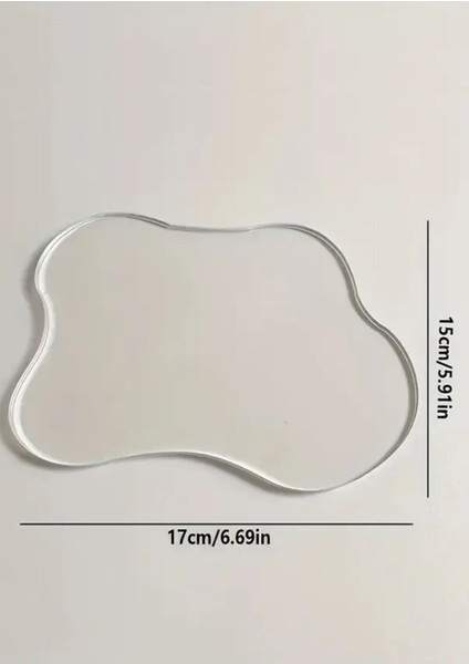 Şeffaf pleksi soyut tasarım takı ve bardak altlığı seti 4 adet, 17x15 cm fırsatları