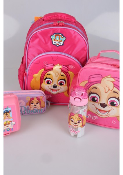 Yeni Sezon Lisanslı Paw Patrol Okulda Macera Koleksiyonu Okul,termoslu Beslenme ve Kalem Çantası Ile Matara ve Beslenme Kabı Okul Seti
