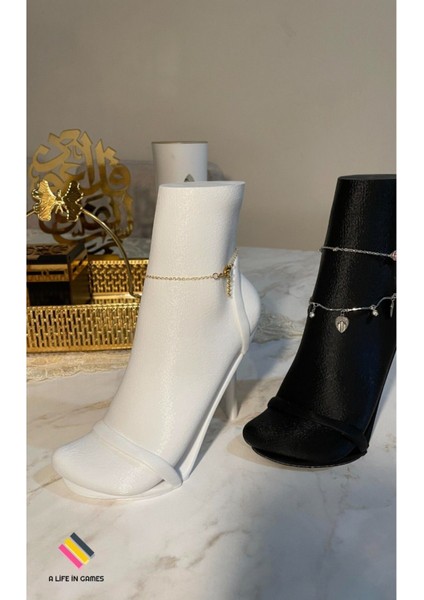 İki Parça Takı Sergi Standı, Siyah ve Beyaz, Şık Dekoratif Vitrin Tutucu fiyatları