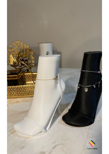 İki Parça Takı Sergi Standı, Siyah ve Beyaz, Şık Dekoratif Vitrin Tutucu indirimleri