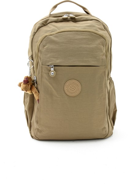 Sanmorris Unisex Suya Dayanıklı Krinkıl Kumaş Çok Gözlü Büyük Boy Siyah Renkli Laptop Okul ve Sırt Çantası fırsatları