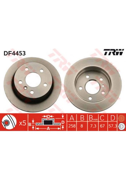Fren Diski Arka Mercedes A-Class W169 04 12 B-Class W245 05 11 Dpmah