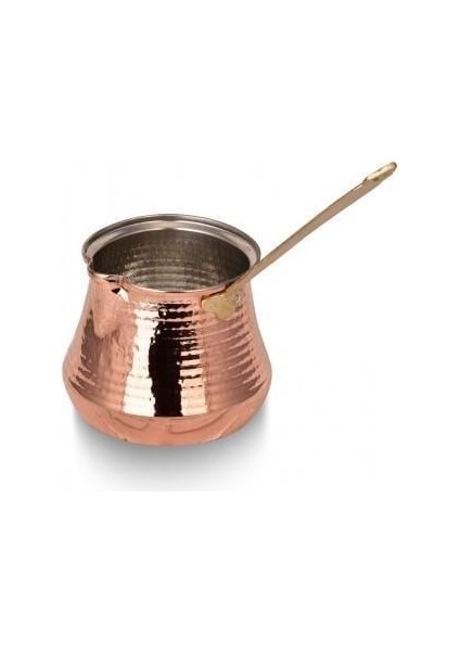Sütlük Cezve 1020 ml Makine Dövme Kırmızı Bakır Sütlük