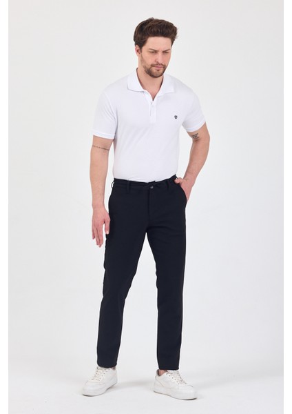 Theseason Erkek Siyah Likralı Kırışmaz Lastikli Comfort Fit Chino Pantolon modelleri