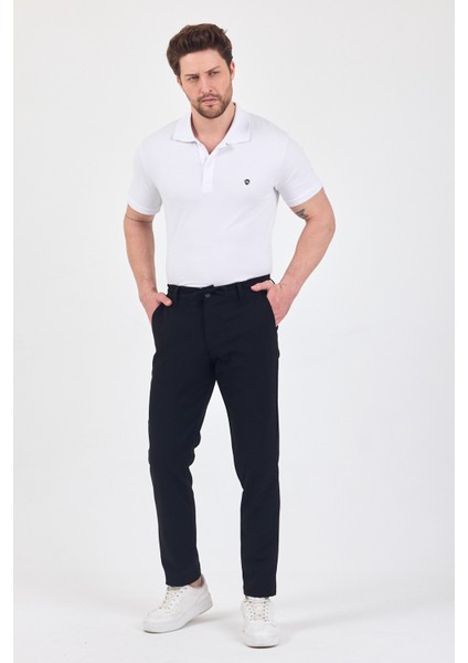 Theseason Erkek Siyah Likralı Kırışmaz Lastikli Comfort Fit Chino Pantolon fırsatları