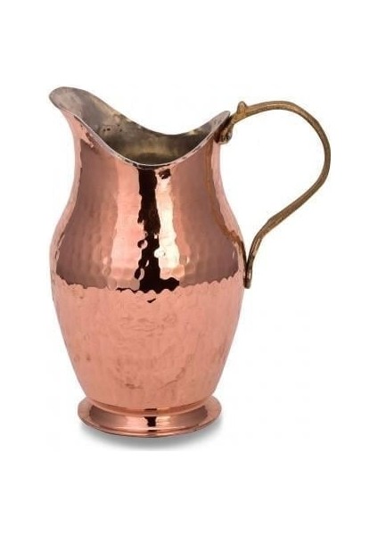 Antalya Sürahi 1400 ml El Dövme Kırmızı Bakır Sürahi