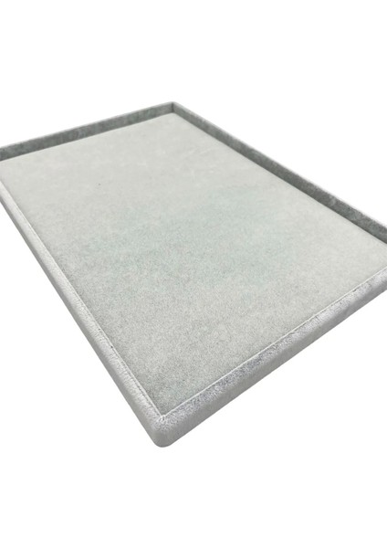 Gri Süet Kumaş Takı Sunum Tablası 34x24 cm, 1 Parça modelleri