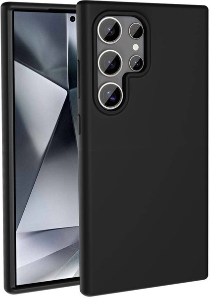 Galaxy S24 Ultra Kılıf Magsafe Şarj Özellikli Sıvı Teknolojili Silinebilir Sert Tstk Kivi Kapak-Siyah