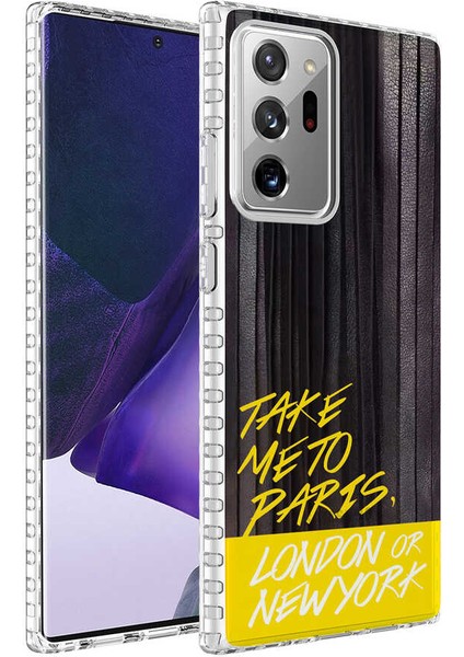 Galaxy Note 20 Ultra Kılıf Airbag Kenarlı Renkli Desenli Silikon Tstk Elegans Kapak-No3