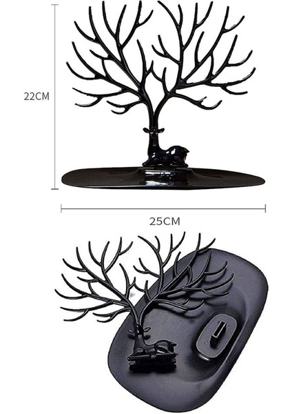 Şık Siyah Geyikli Masaüstü Takı ve Aksesuar Organizeri fırsatları