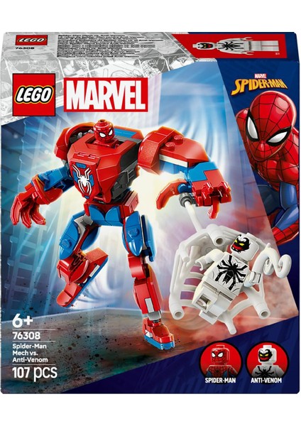 Marvel Örümcek Adam Robotu, Anti Venom’a Karşı 76308-6 Yaş ve Üzeri (107 Parça)