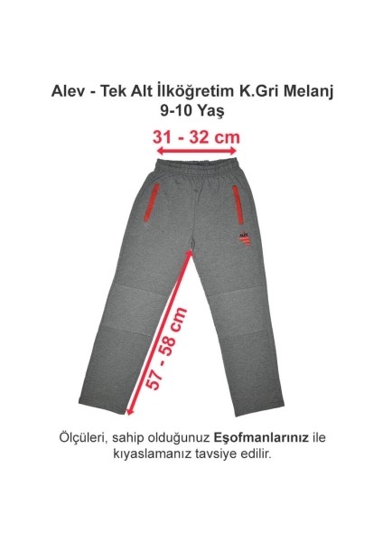 Tek Alt Ilköğretim Koyu Gri Melanj 9-10 Yaş