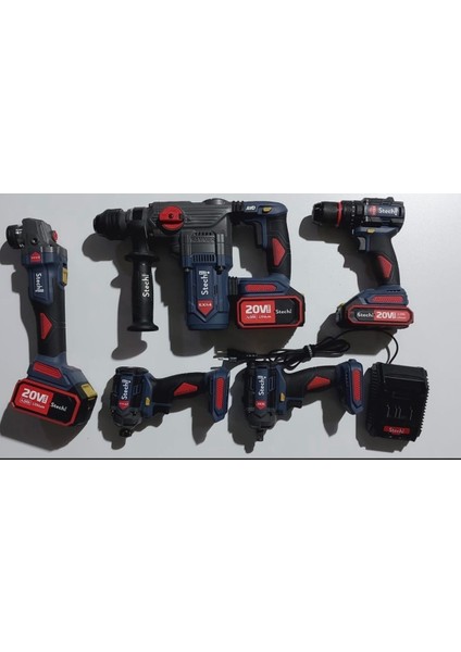 Akülü 5 Li Set SX54-SX22-SX44-SX32-SX35 2x 4.0 Ah+1 X2,0 Ah 20 V