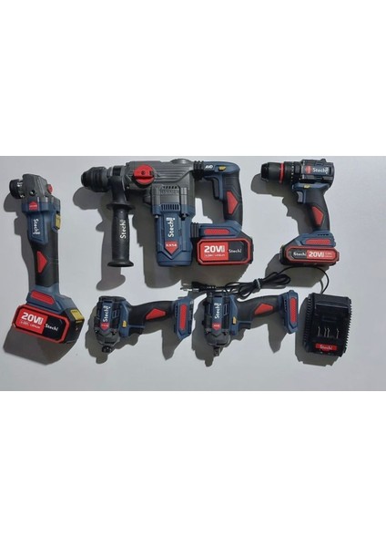 Akülü 5 Li Set SX54-SX22-SX44-SX32-SX35 2x 4.0 Ah+1 X2,0 Ah 20 V