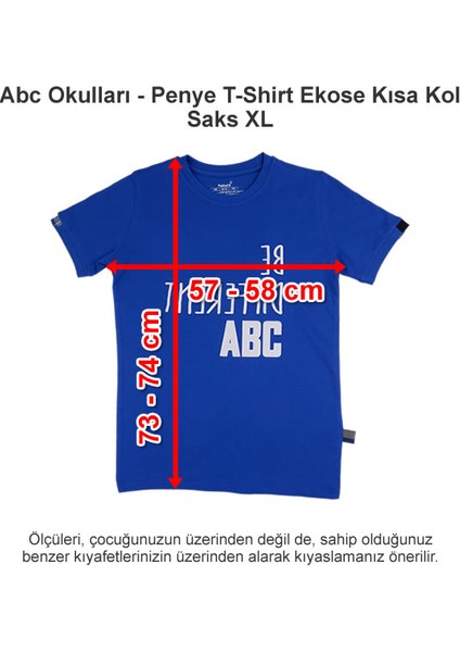 Penye T-Shirt Ekose Kısa Kol Saks Xl
