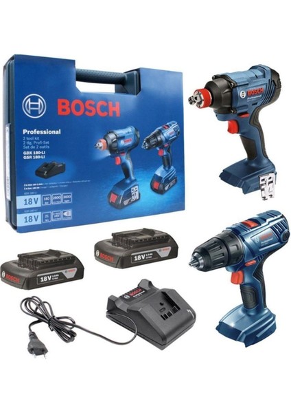 Gsr 180-LI + Gdx 180-LI(2X1.5AH) - Şarjlı Matkap