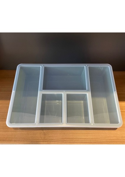 Mavi Çekmece İçi Düzenleyici, Kapaklı Makyaj ve Takı Organizer