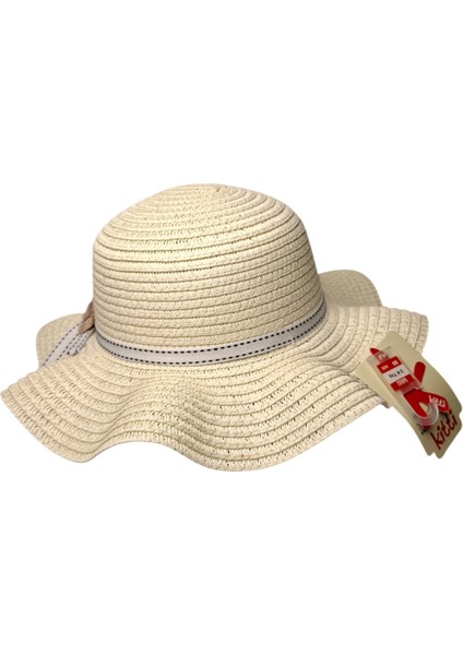 Spteks Kitti 2-6 Yaş Kız Çocuk Krem Renk Fiyonk Figürlü Hasır Yazlık Şapka fırsatları