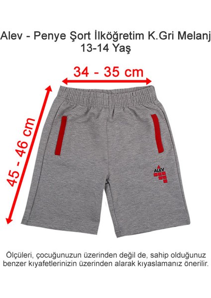 Penye Şort Ilköğretim Koyu Gri Melanj 13-14 Yaş