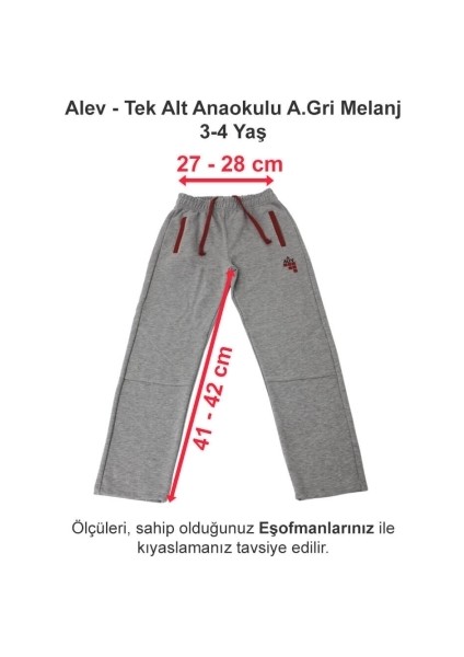 Tek Alt Anaokulu Açık Gri Melanj 3-4 Yaş