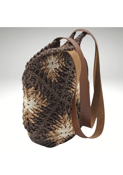 Hasır Kahverengi Motifli Yazlık Kadın Omuz Çantası fırsatları