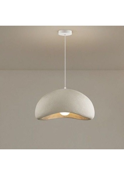 Modern Beton Görünümlü | Organik Dokulu Sarkıt Avize - 40 cm Beyaz Renk