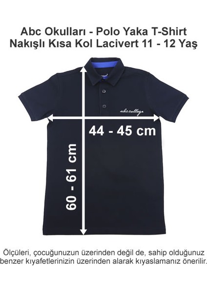 Polo Yaka T-Shirt Nakışlı Kısa Kol Lacivert 11-12 Yaş