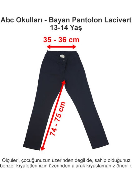 Bayan Pantolon Lacivert 13-14 Yaş