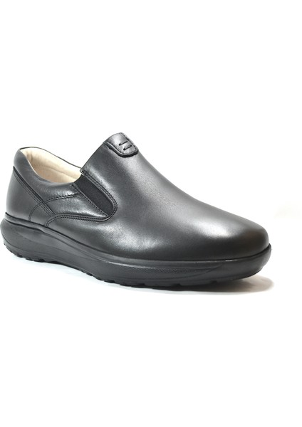 Dr. Comfort 10012 Siyah Hakiki Deri Ortopedik Mokasen Erkek Şeker Ayakkabı