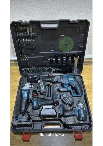 Dörtlü Set (Somun) Matkap Hilti Spral-3 Adet Akülü -Otomatik Mandren