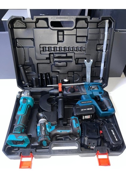 Üçlü Set Şarjlı Matkap Ispiral Delici Kırıcı