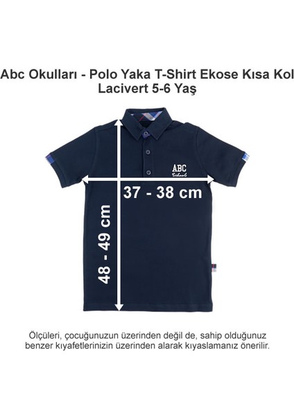 Polo Yaka T-Shirt Ekose Kısa Kol Lacivert 5-6 Yaş
