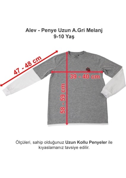 Penye Uzun Açık Gri Melanj 9-10 Yaş