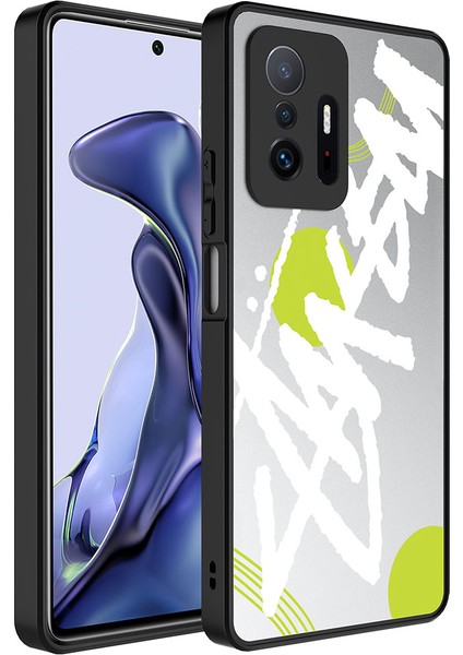 Xiaomi Mi 11T 5g Kılıf Aynalı Desenli Kamera Korumalı Parlak Tstk Mirror Kapak-Yazı